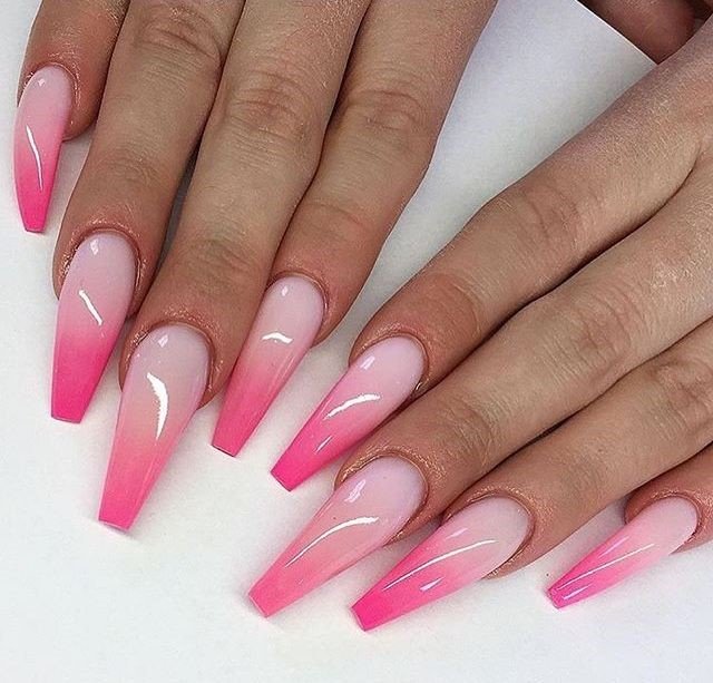 Pink Ombre Nail